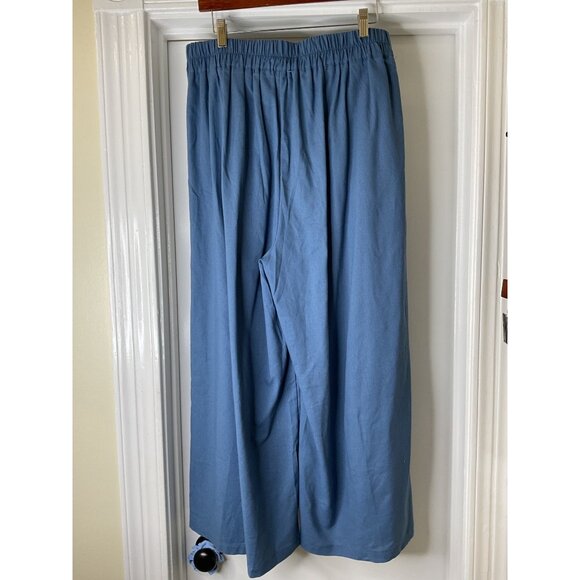 Unbranded Linen Blend High Waisted Cropped Pleated Wide Legged Pant XL - Picture 2 of 5